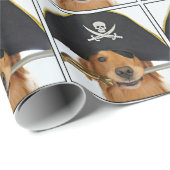 Golden retriever-Halloween-Pirat Geschenkpapier (Rolleneckpunkt)
