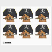 Golden Retriever Halloween Pirate Quadratischer Aufkleber (Blatt)