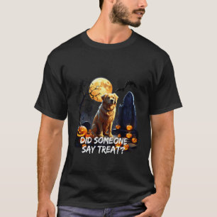 Golden Retriever Halloween Sag jemand Leckerli T-Shirt