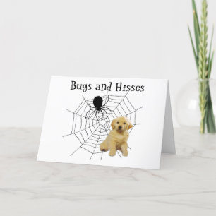 Golden retriever-Halloween-Spinnen-Gruß-Karte Karte