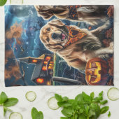 Golden Retriever Halloween Spooky Geschirrtuch (Gefaltet)
