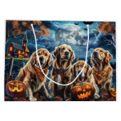Golden Retriever Halloween Spooky Große Geschenktüte (Rückseite)