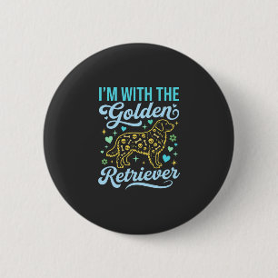 Golden Retriever Halloween-Totenkopf-Muster Hunde Button