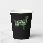 Golden Retriever Halloween Typografie Pappbecher (Vorderseite)