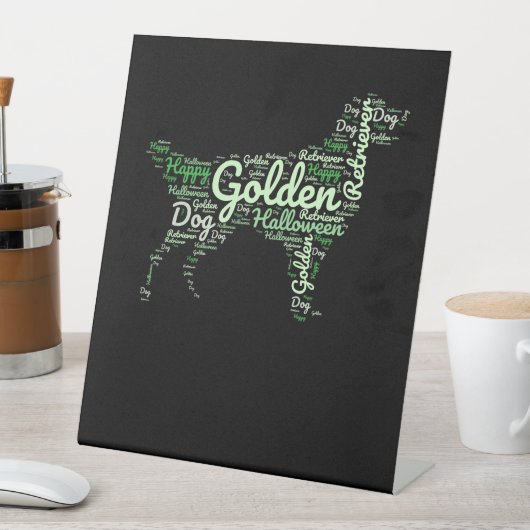 Golden Retriever Halloween Typografie Sockelschild (In Situ)