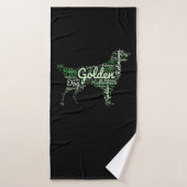 Golden Retriever Halloween Typography Badehandtuch (Badehandtuch)