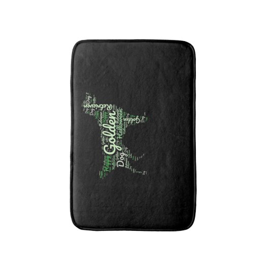 Golden Retriever Halloween Typography Badematte (Vorderseite Vertikal)