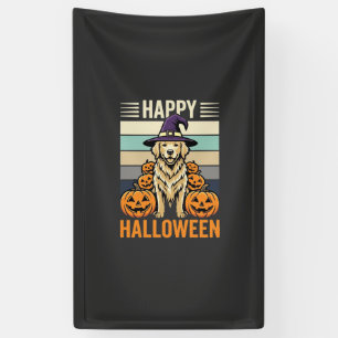 Golden Retriever Halloween Vintage Kürbis Design Banner