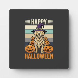 Golden Retriever Halloween Vintage Kürbis Design Fotoplatte
