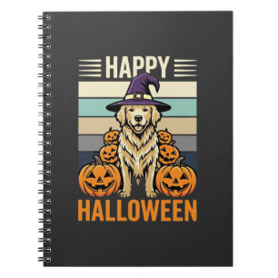 Golden Retriever Halloween Vintage-Kürbis-Design Notizblock