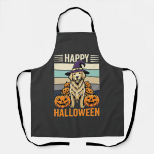 Golden Retriever Halloween Vintage-Kürbis-Design Schürze