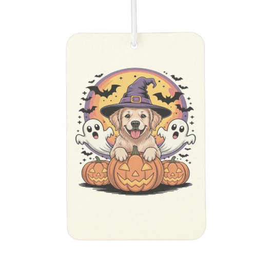 Golden Retriever Halloween Witch Dog Classic T-Shi Autolufterfrischer (Vorderseite)