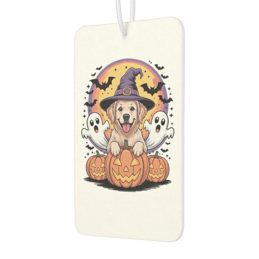 Golden Retriever Halloween Witch Dog Classic T-Shi Autolufterfrischer (Links)