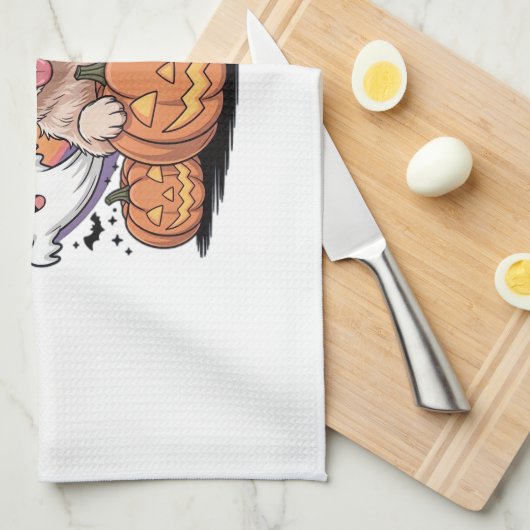 Golden Retriever Halloween Witch Dog Classic T-Shi Geschirrtuch (Viertel Falte)