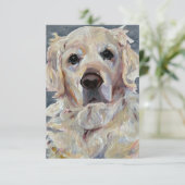 Golden Retriever handbemalt auf Leinwand Dankeskarte (Stehend Vorderseite)