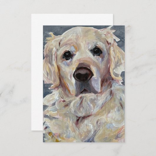 Golden Retriever handbemalt auf Leinwand Dankeskarte (Vorne/Hinten)