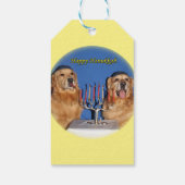 Golden Retriever Hanukkah Menorah Lighting Geschenkanhänger (Rückseite)