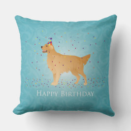 Golden Retriever Happy Birthday Design Kissen