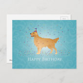 Golden Retriever Happy Birthday Design Postkarte (Vorne/Hinten)