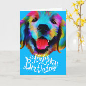 Golden Retriever Happy Birthday Karte (Gelbe Blume)
