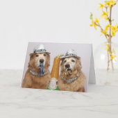 Golden Retriever Happy New Year Karte (Gelbe Blume)