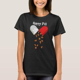 Golden Retriever Happy Pill Mama Vater T-Shirt