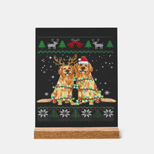 Golden Retriever Hässlicher Weihnachtshund Lustige Acrylschild