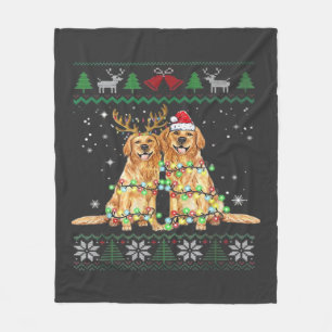 Golden Retriever Hässlicher Weihnachtshund Lustige Fleecedecke