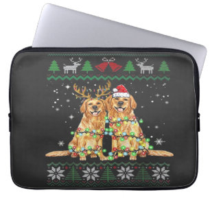 Golden Retriever hässlicher Weihnachtshund Lustige Laptopschutzhülle