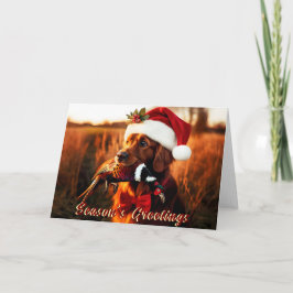 Golden Retriever hat eine Fasan-Urlaubskarte Feiertagskarte