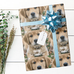 Golden Retriever Haustier Benutzerdefiniertes Haus Geschenkpapier