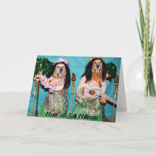 Golden Retriever Hawaiian Hula Birthday Karte