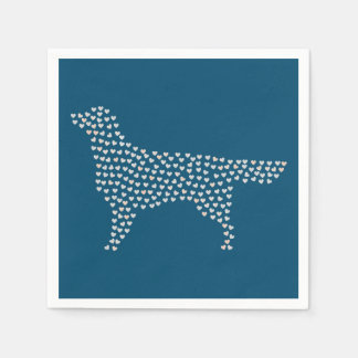 Golden Retriever Hearts Serviette