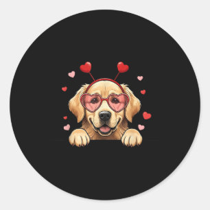 Golden Retriever Heft Headband Valentine Womens m Runder Aufkleber
