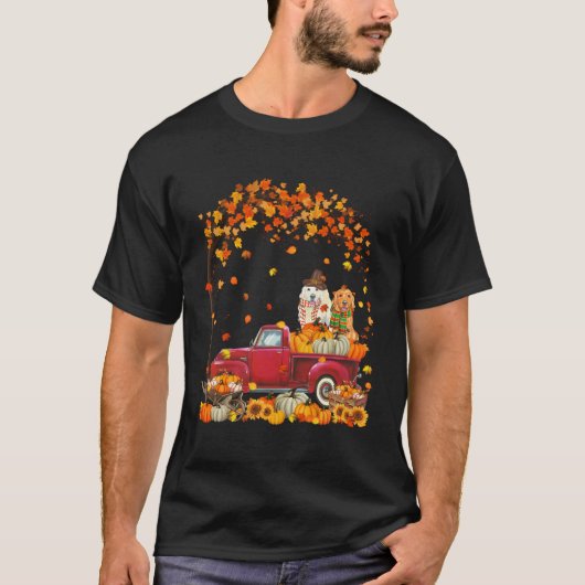 Golden Retriever Herbstfall Pumpkin Truck Mappeth T-Shirt (Vorderseite)