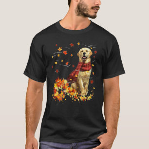 Golden Retriever Herbstschal Hunde Herbstlaub T-Shirt