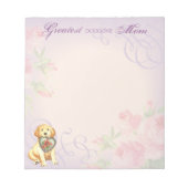 Golden Retriever Herz Mama Notizblock (Vorderseite)