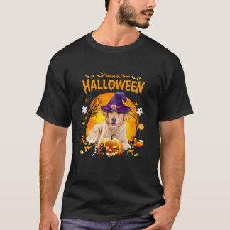 Golden Retriever Hexenkürbis Halloween Women Fun T-Shirt