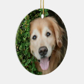 Golden retriever hinter einem Lächeln Keramik Ornament (Rechts)