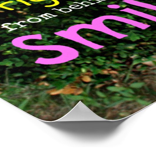 Golden Retriever hinter einem Lächeln Poster (Ecke)