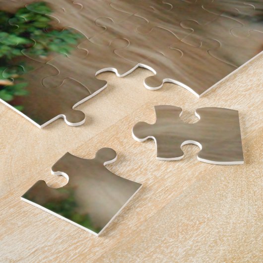 Golden Retriever hinter einem Lächeln Puzzle (Seite)