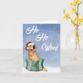 Golden Retriever Ho Woof Weihnachtskarte Karte (Gelbe Blume)