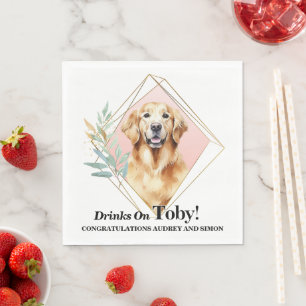 Golden Retriever Hochzeit Napkin mit Hunden Foto Serviette