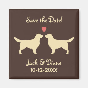 Golden Retriever Hochzeit Save the Date Magnet