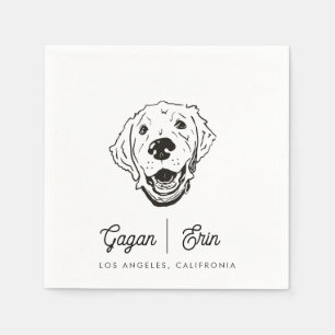 Golden Retriever Hochzeitcocktail Serviette