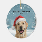 Golden Retriever Holiday 1 Keramik Ornament (Links)
