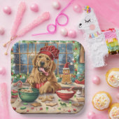 Golden Retriever Holiday Baking: Feierliche Weihna Pappteller (Party)