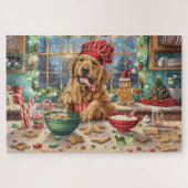Golden Retriever Holiday Baking: Feierliche Weihna Puzzle (Horizontal)