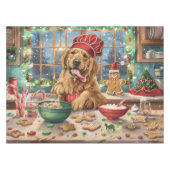 Golden Retriever Holiday Baking: Feierliche Weihna Tischdecke (Vorderseite (Horizontal))