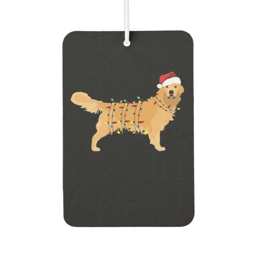 Golden Retriever Holiday Christmas Light Essential Autolufterfrischer (Vorderseite)